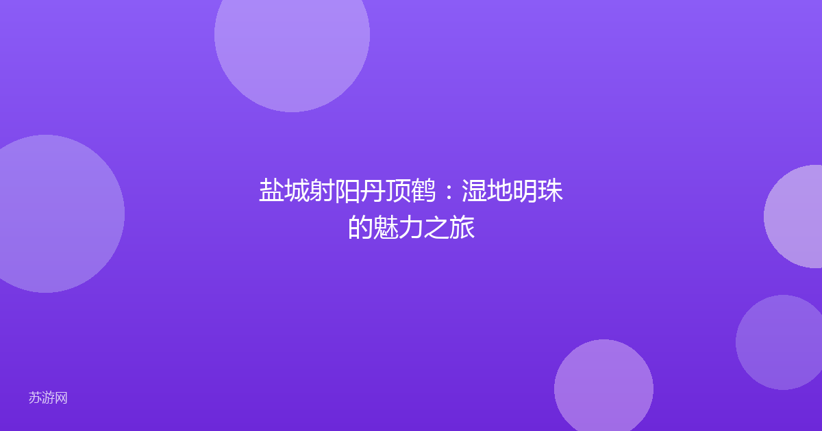 盐城射阳丹顶鹤：湿地明珠的魅力之旅