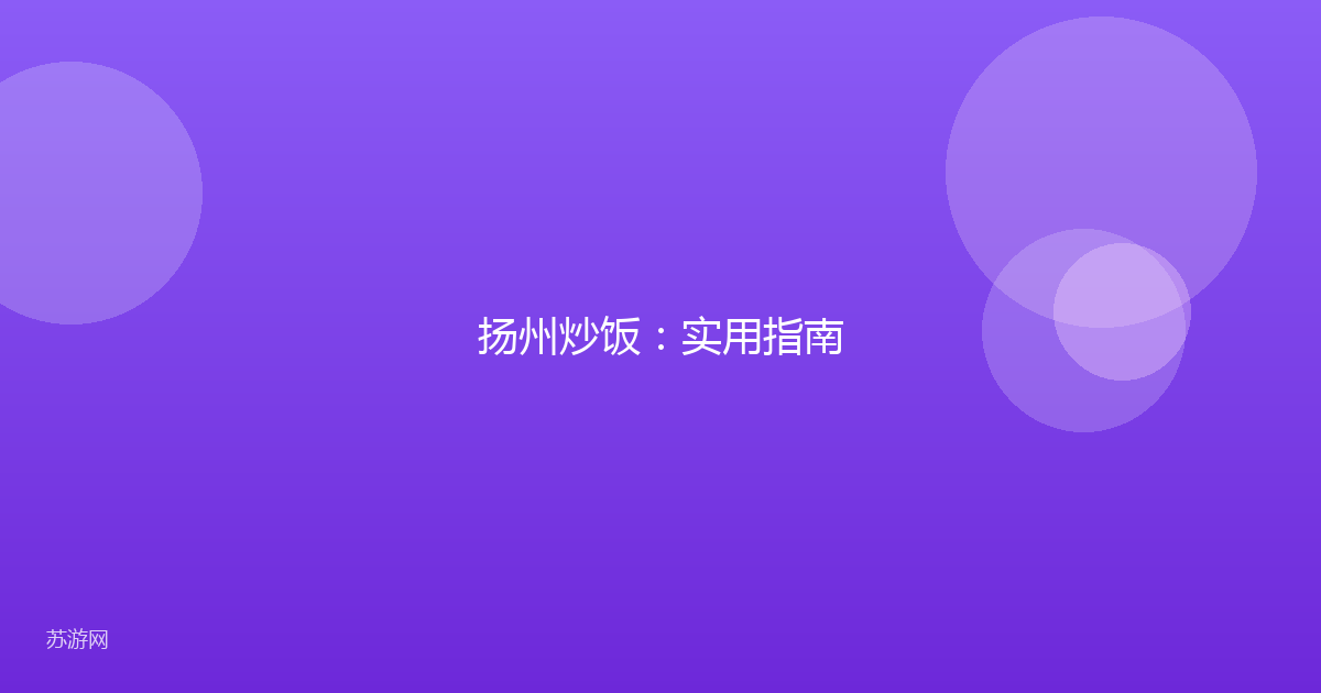 扬州炒饭:实用指南