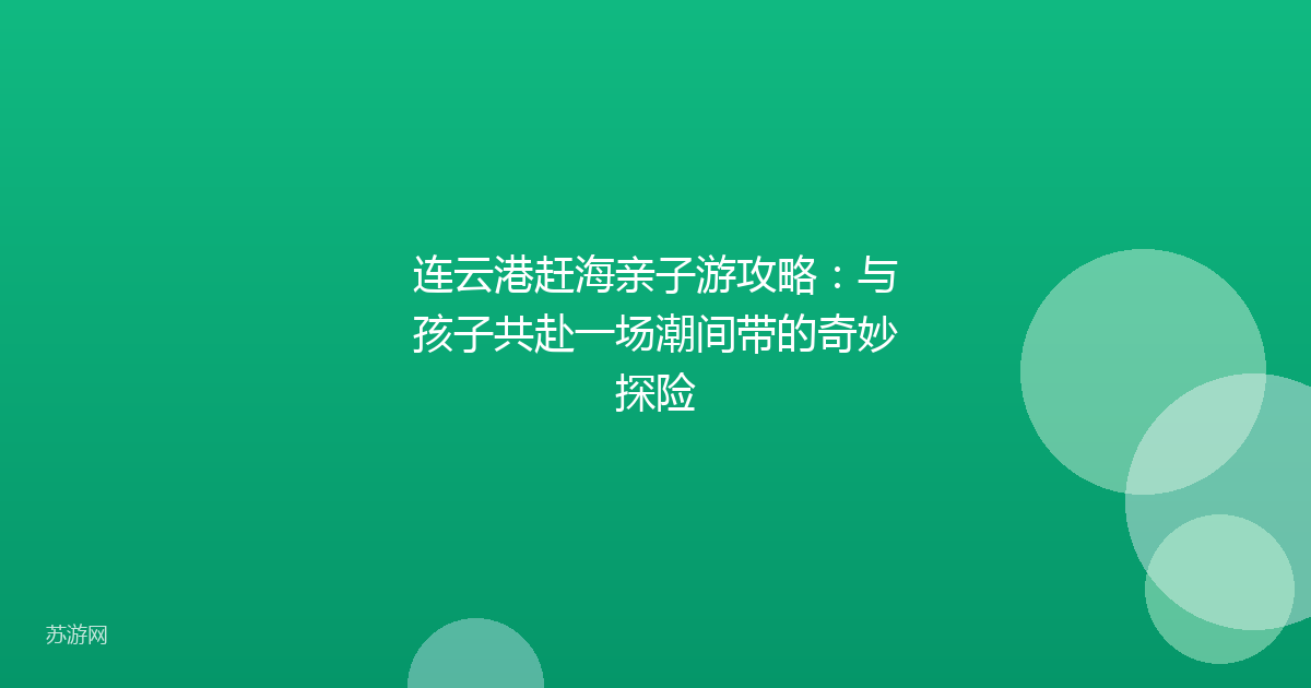 连云港赶海亲子游攻略:与孩子共赴一场潮间带的奇妙探险