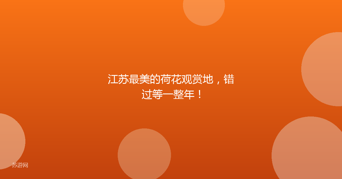 江苏最美的荷花观赏地,错过等一整年!