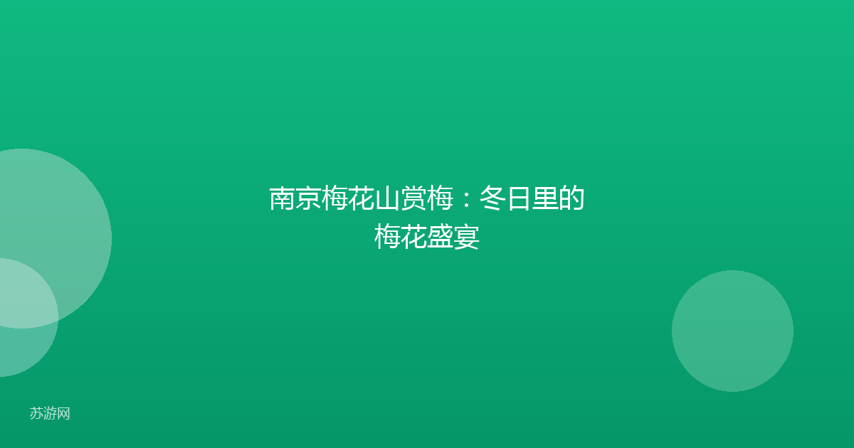 南京梅花山赏梅:冬日里的梅花盛宴